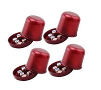 Homoyoyo Boîte à Dés Épaisse avec Base Résistante la Casse Lot de 4 Sets de Coupes Nacrées 5 Dés Inclus Anti-triche Ktv et Soirées Entre Amis