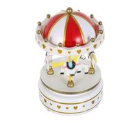 Homoyoyo Boîte à Musique Carrousel Mécanique Blanche Rotative à Remontage Manuel Décoration Vintage Présent Noël Anniversaire Bureau ou Ambiance Romantique