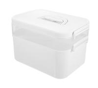 Homoyoyo Boîte à Outils de Manucure Double Couche Blanche Portable Poignée pour Nail Art Usage Professionnel et Personnel Salon de Manucure Rangement Matériel