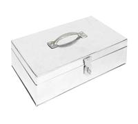 Homoyoyo Boîte à Outils en Fer 28x16x9 Cm Serrure, Caisse de Rangement Antirouille Multifonctionnelle, Boîte Portable pour Outils, Documents et Factures, Usage Maison et Couleur