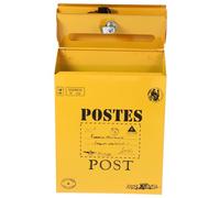 Homoyoyo Boîte Aux Lettres Murale Étanche Fer Forgé avec Serrure Robuste Boîte à Dons Sécurisée Multifonction pour Courrier Vote et Suggestions Design Rétro Jaune avec Chiffres pour