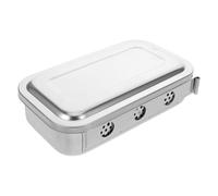 Homoyoyo Boîte de Plateaux en Acier Inoxydable pour Instruments Chirurgicaux, Plateau Carré Perforé 22X22Cm Couvercle, Rangement Stérile Adapté aux Blocs Opératoires