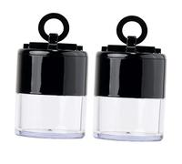 Homoyoyo Boîte de Poudre en Vrac Rechargeable 5g avec Houppette en Coton Flocké, Étui Noir Portable pour Maquillage Quotidien et Voyage, Facile à Utiliser et Bien Scellée, Lot de 2