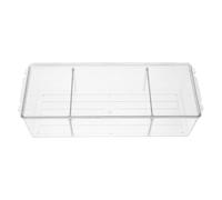 Homoyoyo Boîte De Rangement 3 Compartiments Moyenne Taille Pet Transparente, Plastique Léger, Séparateurs Amovibles Couvercle, Organiseur De Remède Et Cosmétiques pour Bureau Et Salle De Bain