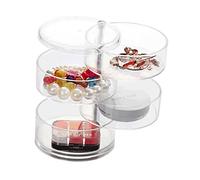 Homoyoyo Boîte De Rangement Bijoux Rotative 4 Couches Ronde Transparente 1 Unité Pour Bureau Et Maquillage