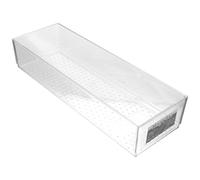 Homoyoyo Boîte de Rangement Compartimentée Transparente pour Tiroir, Organisateur de Cosmétiques Multifonction, Grand Format, Plastique Solide, pour Bureau et Salle de Bain