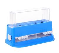 Homoyoyo Boîte de Rangement Cosmétique pour Cotons-tiges et Bâtonnets Nettoyants, Taille Moyenne, Plateau Bleu Contenant Jaune, Accessoire Pratique pour Salle de Bain et Soins Personnels