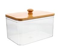 Homoyoyo Boîte de Rangement Lingettes Séchées avec Couvercle Conteneur Transparent pour Assouplissants et Perles Parfumées Organisateur Buanderie Pet et Bambou Protection Anti-humidité