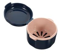 Homoyoyo Boîte de Rangement pour Appareil Dentaire Invisible, Petite Boîte Portable Bleue en Plastique Solide, Étui de Voyage Respirant Miroir Intégré, Cas de Contention Anti-rayures