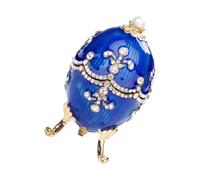 Homoyoyo Boîte De Rangement Pour Bijoux En Alliage D'œuf Orné De Cristaux Élégant Petit Coffret Porte-bijoux Femme Décoration Maison Compacte