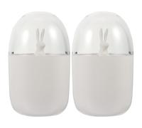 Homoyoyo Boîte de Rangement pour Cotons-tiges Lot de 2 Petites Boîtes Portables de Lapin Blanc, Récipient Pratique et Léger pour Salle de Bain, Accessoire de Rangement Compact et Simple