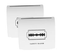 Homoyoyo Boîte de Récupération de Rasoir à Déchets Jetable 2 Pièces Taille Compacte en Fer Portable pour Salons de Coiffure Usage Domestique Sûr et Pratique