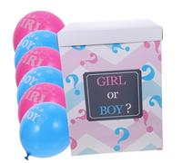 Homoyoyo Boîte de Révélation Ballons Coffret Cadeau DIY pour Fête de Naissance Décoration Colorée et Adorable pour Garçon ou Fille Set Complet avec Ballons Rose et Bleu