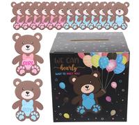 Homoyoyo Boîte Gender Reveal Papier pour Fête de Naissance Jeu de Vote Interactif pour Shower Décoration Festive et Cadeau Gender Reveal Parents Unique