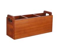 Homoyoyo Boîte Organisatrice Bois pour Pinceaux de Maquillage avec Poignée Compartiments Solides pour Bureau Support Multifonction pour Cosmétiques Stylos et Calligraphie à Domicile ou Au