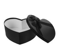 Homoyoyo Boîte Présent de Cœur Noire Moyenne 270X210X105 MM en Papier Résistant pour Emballage Fleurs Chocolats Anniversaires et Saint-Valentin Coffret Présent Romantique Polyvalent