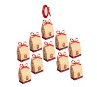 Homoyoyo Boîtes à Bonbons en Papier de Noël Lot de 24 Boîtes Vintage 1 Rouleau de Ruban Rouge Emballage Écologique pour Friandises et Décorations Festives
