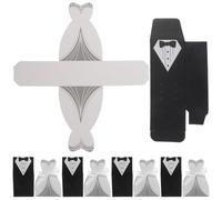 Homoyoyo Boîtes à Dragées pour Mariage 200 Pcs en Papier Résistant Forme Mariée et Marié Couleurs Noir et Blanc Mini-Boîtes Élégantes pour Présents Invités - Décoration Fête Prénuptiale