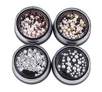 Homoyoyo Boîtes de Perles pour Nail Art Acier Imitation pour Décoration Dongles DIY Femmes Filles