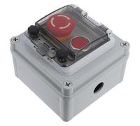 Homoyoyo Boîtier de Commande Étanche en Plastique pour Interrupteur à Bouton-poussoir Industriel, Protection Bouton Arrêt Urgence avec Cache de Sécurité, 2 Positions Démarrage/arrêt, Usage