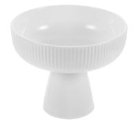 Homoyoyo Bol à Dessert Céramique Blanche Nordique avec Pied Coupe Glace Raffiné pour Fruits et Pudding Bol Porcelaine Lisse sans Joint pour Photographie Culinaire et Cadeaux