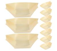 Homoyoyo Bol à Goûter Jetable en Bois Naturel 9cm X 5,5cm Lot de 50 Contenants Alimentaires en Bois pour Snacks, Salades et Desserts Barquettes Écologiques pour Buffet, Pique-niques