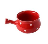 Homoyoyo Bol à Nouilles Céramique avec Poignée Rouge Bol Déjeuner Original pour Soupe Salade et Pâtes Facile à Nettoyer et Résistant Chaleur