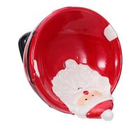 Homoyoyo Bol de Noël Céramique Père Noël Bol à Bonbons avec Couvercle Décoratif Dessert et Service de Friandises