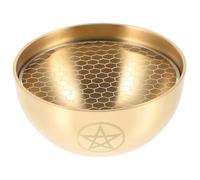 Homoyoyo Bol Laiton pour Rituel Sacré Décoration Table d'Offrande et Fourniture de Fête Bol Aromathérapie et Bougeoir pour Méditation Résistant Corrosion avec Motif Créatif