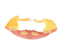 Homoyoyo Bonnet de Bain Garçon Fille Réglable Rouge Protège Yeux et Oreilles Casque Éclaboussures pour Lavage des Cheveux Garçon Fille Cagoule Pratique et Confortable