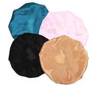 Homoyoyo Bonnet de Sommeil Large Bord Élastique pour Cheveux Bouclés 4pcs en Polyester Protecteur et Ajustable pour Routine Beauté et Lavage des Cheveux