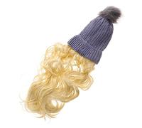 Homoyoyo Bonnet Perruque Femme Hiver avec Extensions Longues Ondulées Chapeau Confortable et Respirant Style Naturel et Épais Chaud pour Sorties Hivernales