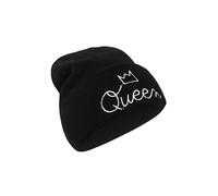 Homoyoyo Bonnet Unisexe Hip-Hop Pompon et Lettres Queen Noir Chaud Taille Unique Extensible Confortable pour Hommes et Femmes Adapté à l'hiver Ski ou Usage Quotidien