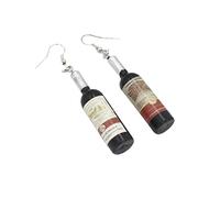 Homoyoyo Boucles D'oreilles En Forme De Bouteille De Vin - 1 Paire De Bijoux Pendants En Métal - Original Pour Les Amateurs De Vin Design Élégant Et Unique