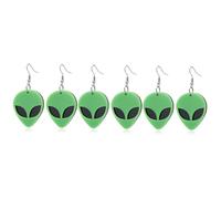 Homoyoyo Boucles D'oreilles Extraterrestres En Acier Inoxydable - Bijoux Uniques Inspirés De L'Espace - Design Couleur Verte Idéal Pour Amateurs De Science Fiction Et D'Astronomie