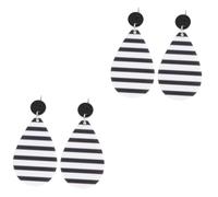 Homoyoyo Boucles D'Oreilles Patriotiques En Drapeau Américain - Bijoux Étoile Et Bande Pour 4 - Accessoires Festifs Élégants En Noir Et Blanc Pour Femmes
