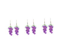 Homoyoyo Boucles D'Oreilles Pendantes De Raisin En Perles De Violet - Accessoire Élégant En Plastique Pour Un Look - Idéal