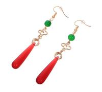 Homoyoyo Boucles Oreilles Pendantes Rétro Chinoises Rouge Goutte Eau Avec Nuage Accessoires Cosplay Pour Femme Tenue Traditionnelle Et Robe Chinoise
