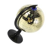 Homoyoyo Boule à Facettes Disco Dorée M Socle Rotatif, Décoration Géographique Éducative, Présent Fête Lumineux pour Bureau et Salle de Classe, Objet Décoratif Scintillant et Original
