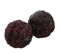 Homoyoyo Boules de Massage en Bois Sculpté Lionceau 4 Cm, Paire de Balles de Baoding pour Renforcement Musculaire des Mains, Outil de Massage Manuel pour Seniors et Thérapie de Rééducation