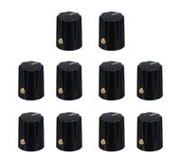 Homoyoyo Boutons de Commande Cylindriques Noirs pour Potentiomètres Guitare Électrique, Lot de 10 Set de Set de Pièces, Réglables pour Pédales D'effet et Amplificateurs, Accessoires