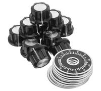 Homoyoyo Boutons Potentiomètre 20 Pcs Bakélite 6 Mm Trou Intérieur avec Disques Gradués 10 Pcs pour Réglage Précis Volume Guitare Audio Laboratoire Usage Industriel