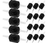 Homoyoyo Boutons-poussoirs Micro Autobloquants Noirs 50 Pièces, Interrupteur On-off Mini à 2 Broches pour Lampe Torche, Commutateur Verrouillage Automatique, Usage Industriel