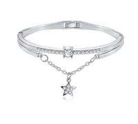 Homoyoyo Bracelet Étoile Femme Argent Vintage Bijou De Main Créatif Cristal Bijou Pour Occasions Spéciales