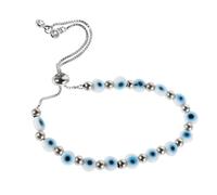 Homoyoyo Bracelet Mauvais Œil Réglable En Perles De Verre, Idéal Pour Un Usage Quotidien Et Pour Les Fêtes.