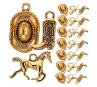Homoyoyo Breloques Cowboy Western 30 Pièces pour Création Bijoux et Porte-clés, Accessoires Dorés Bottes Chapeaux Chevaux, Fête Thème Ouest, Loisirs Créatifs, Usage Artisanal
