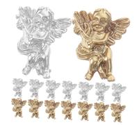 Homoyoyo Breloques pour Ongles 80 Pièces Petits Charms 3d Baroque Argenté et Or, Décorations Nail Art Femme Maniure Soirée Fête Accessoires