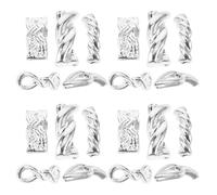 Homoyoyo Breloques pour Ongles en Alliage Argenté 100 Pcs 5 Modèles Tressés Ajourés Décorations Métalliques pour Nail Art 3D Accessoires Manucure Créatifs Femmes Bijoux D’Ongles