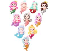 Homoyoyo Breloques Sirène en Résine Dégradé 10 Pièces pour DIY Bijoux et Accessoires Coiffure, Décoration Miniature Artisanale, Parures de Sirène pour Créations Personnalisées