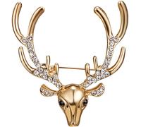 Homoyoyo Broche Cerf de Noël en Alliage avec Pierre Brillante, Effet Décoratif Élégant, Bords Lisses, pour Costumes et Pulls, Finition Polie Délicate